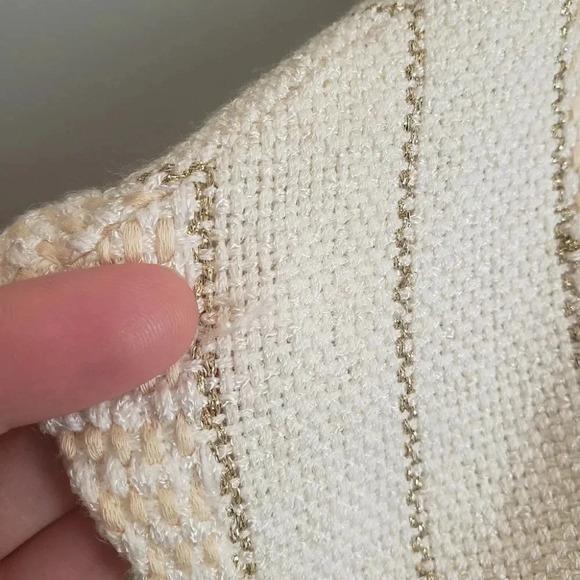 Zonda Nellis Hand-Woven VTG Cardigan Neutral Metallic  ART TO WEAR Slow Fashion - Picture 12 of 17